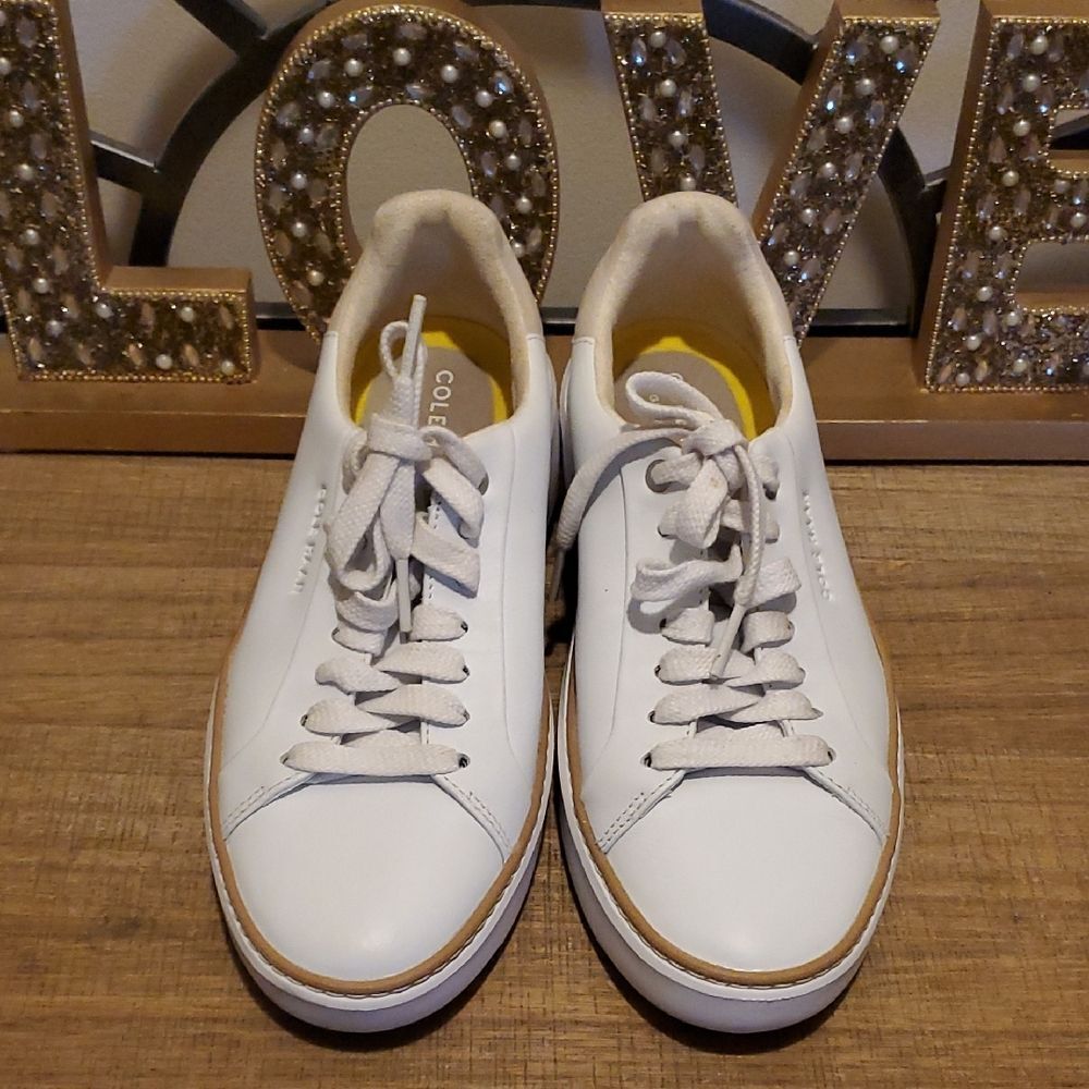 Cole Haan Grand Pro Topspin White Sneakers Women's Sz 6 Euro Boho Streetwear